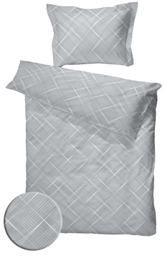 Borås Cotton - Dobbelt sengetøy - bomullssateng - Vilhelm grå